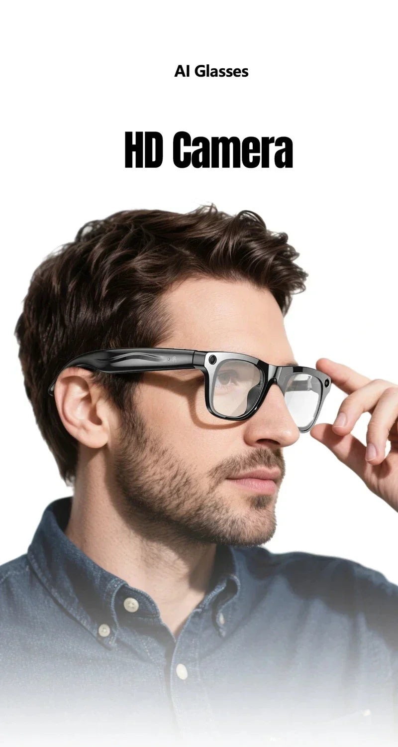 Lenovo 8K HD AI Smart Photochromic Glasses 4K Multifunctional Camera Bluetooth Call Voice Assistant Music Player Translate