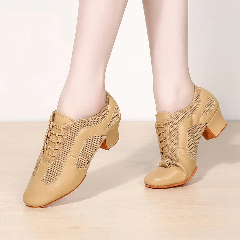 Latin Dance Shoes Adult Men Women Skin Tone Patent Leather Professional Soft Teacher Shoes Square Dance Shoes Ballroom Big Size