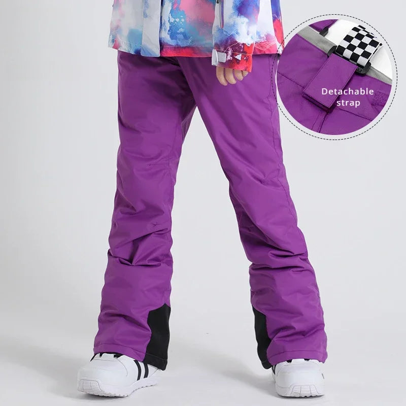 Winter Women Skiing Pants 2025 Outdoor Overalls Waterproof Windproof Snow Trousers Adult Warm Ski Pants Snowboard Sport Clothing