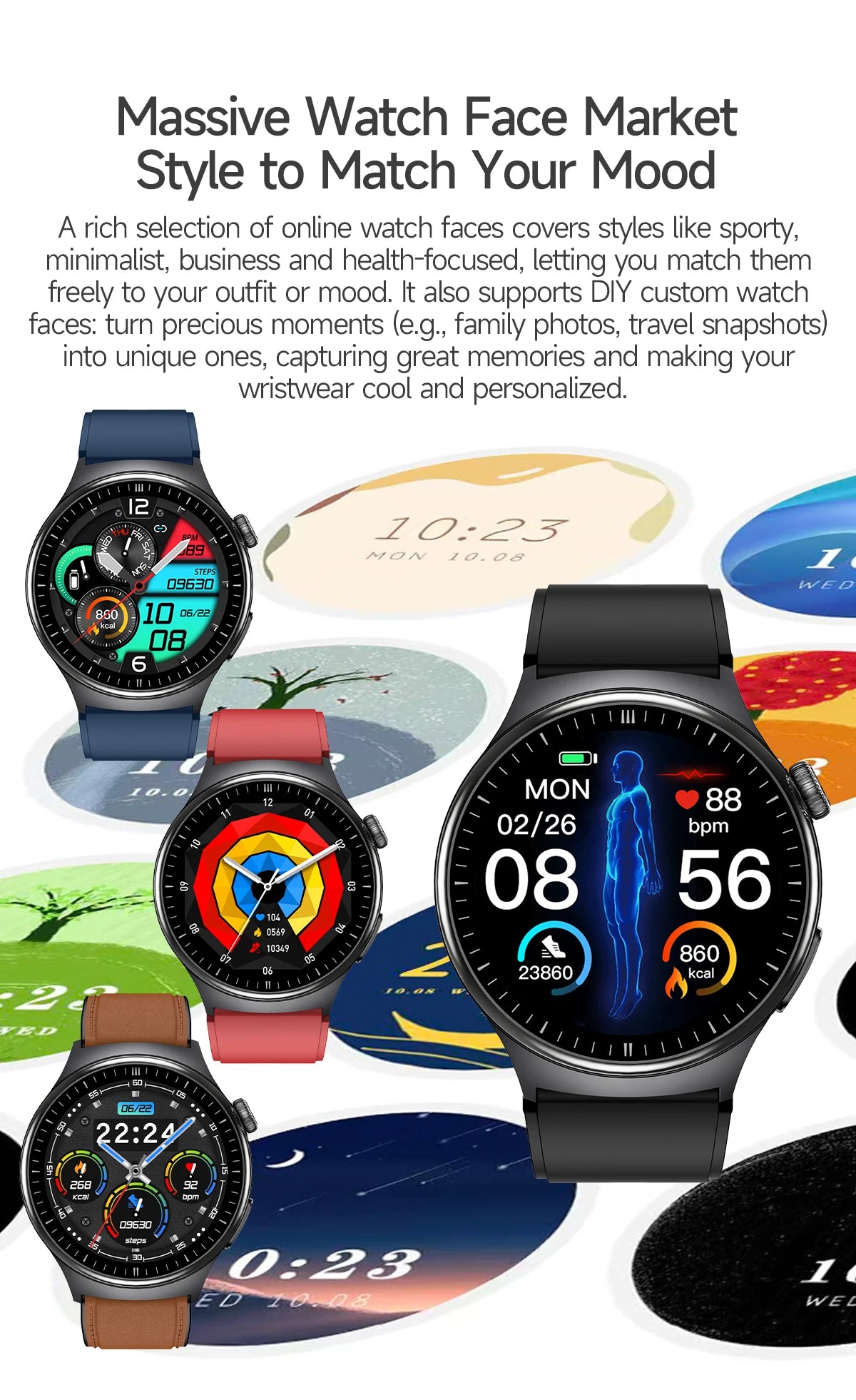 Nursing Grade Health Smartwatches For Men Women Precision Detection Heart Rate Blood Fats Uric Acid Blood Pressure ECG Smart Wat