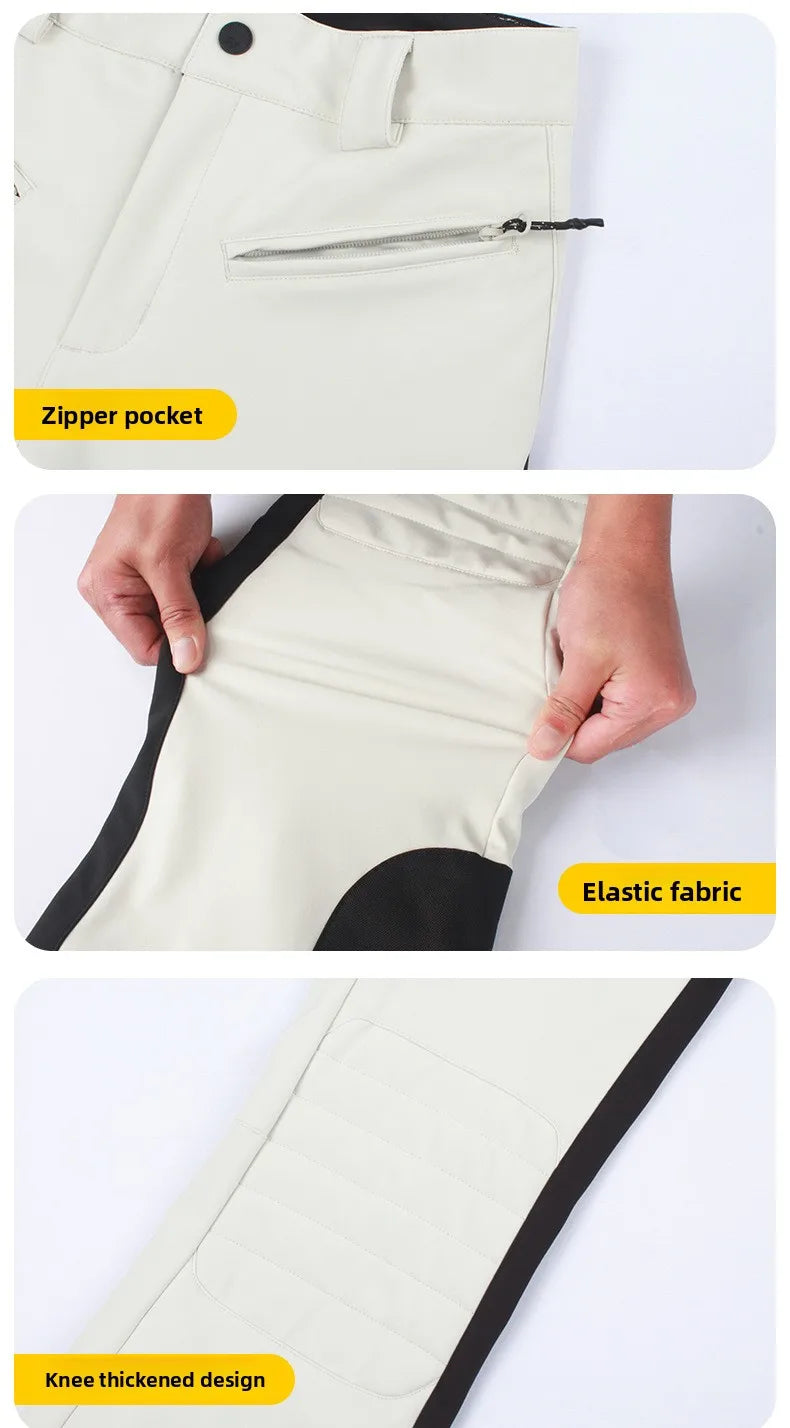 Winter ski pants women double board winter outdoor warm windproof waterproof elastic snow pants women