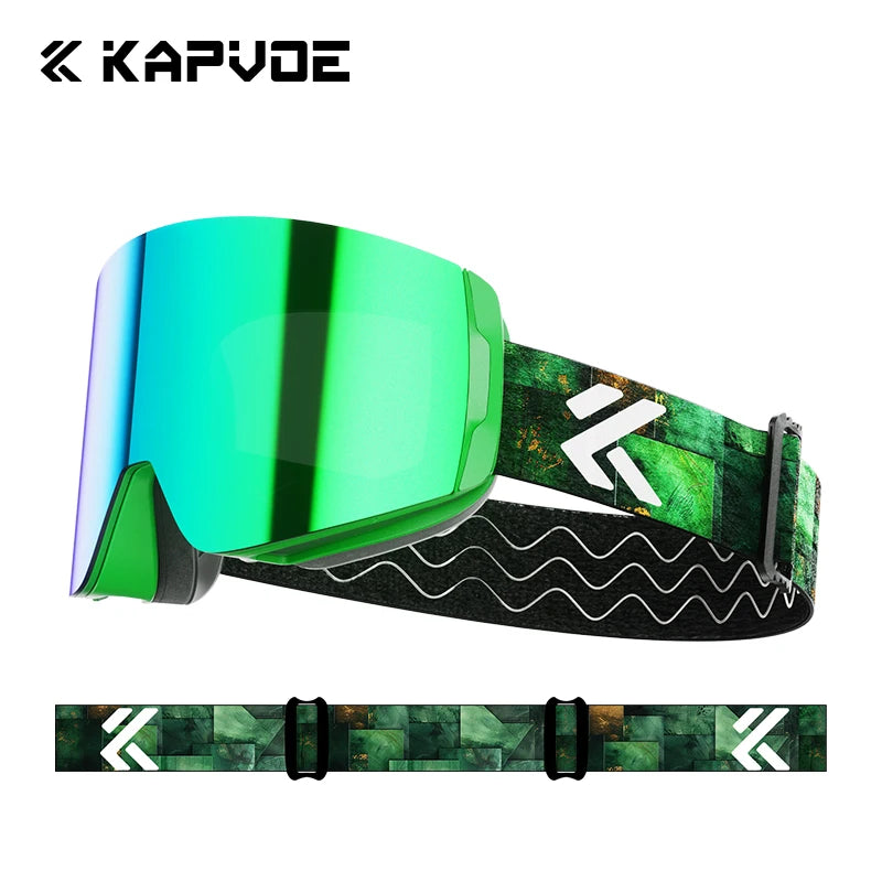 Kapvoe Photochromic Ski Goggles Magnetic Anti-Fog Lenses UV400 Protection Men Women Ski Goggles Snow Sunglasses Sports Eyewear