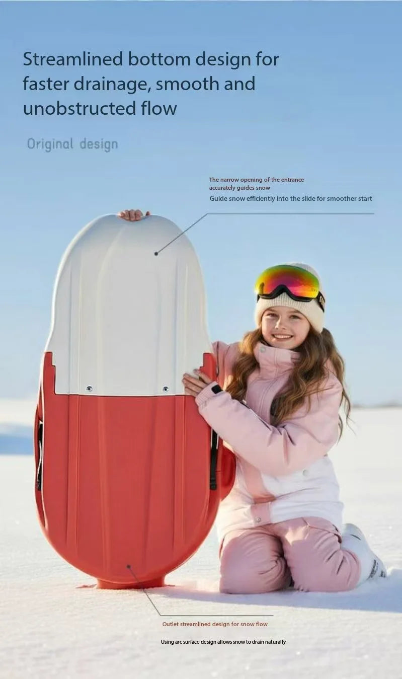 High back snowboard, children's thick and wear-resistant snow toboggan, snowboard, sled, outdoor skateboard, ice skates