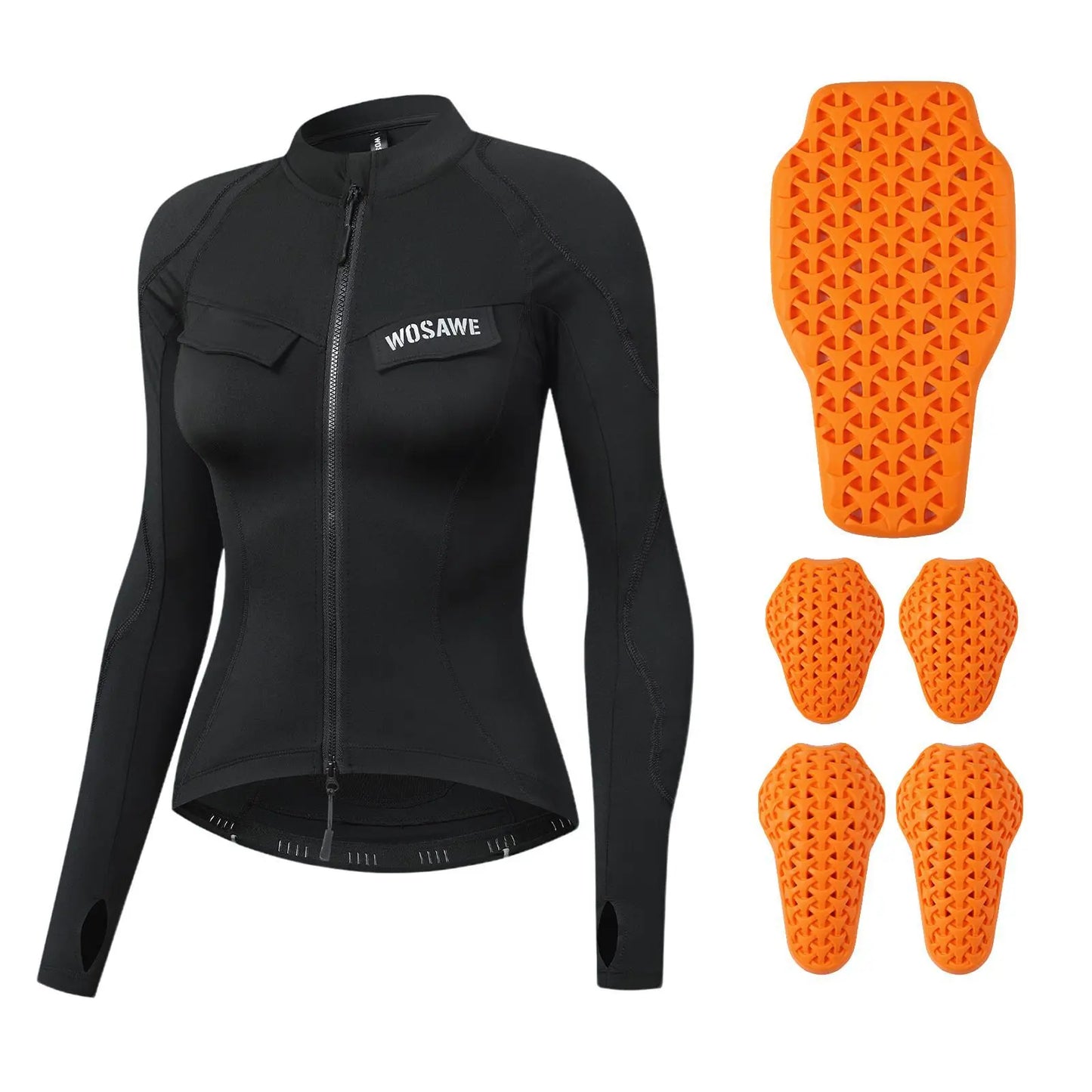 WOSAWE Warm Motorcycle Armor Jacket For Women Anti Fall Motorcycle Soft Armor Winter Motorbike Riding Protective Jacket