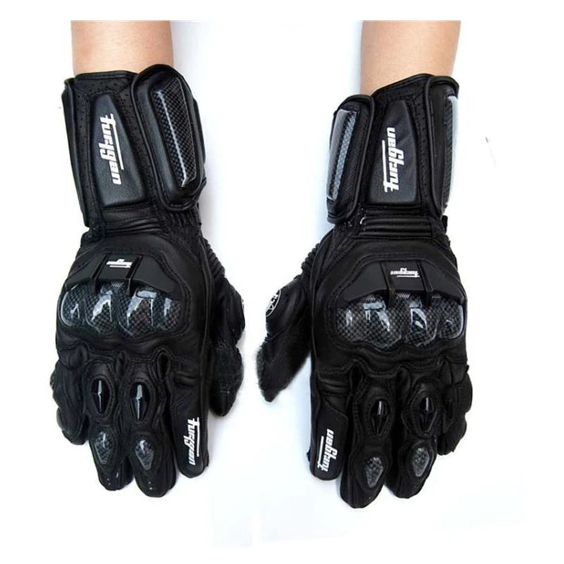 Genuine Leather Motorcycle Gloves Men's Windproof Outdoor Riding Motocross Gloves Touch screen Motociclismo Protective Equipment