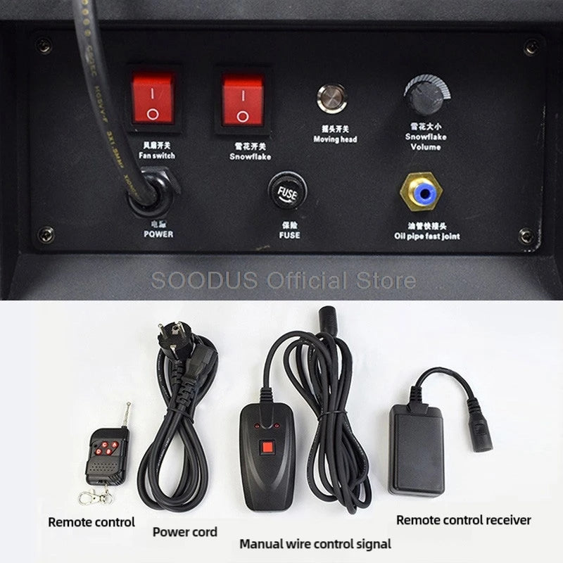 High Power Shaking Snow Machine Out Door Artificial Fake Snow Making Machine Snowflake Maker Moving Head For Party Event Stage