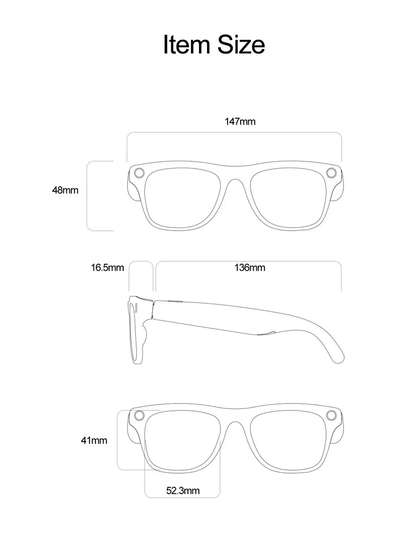 Lenovo AI Smart Glasses 800W Anti Shake HD Camera Video Recording Languages Translation Sunglasses BluetoothMusic Play Man Women
