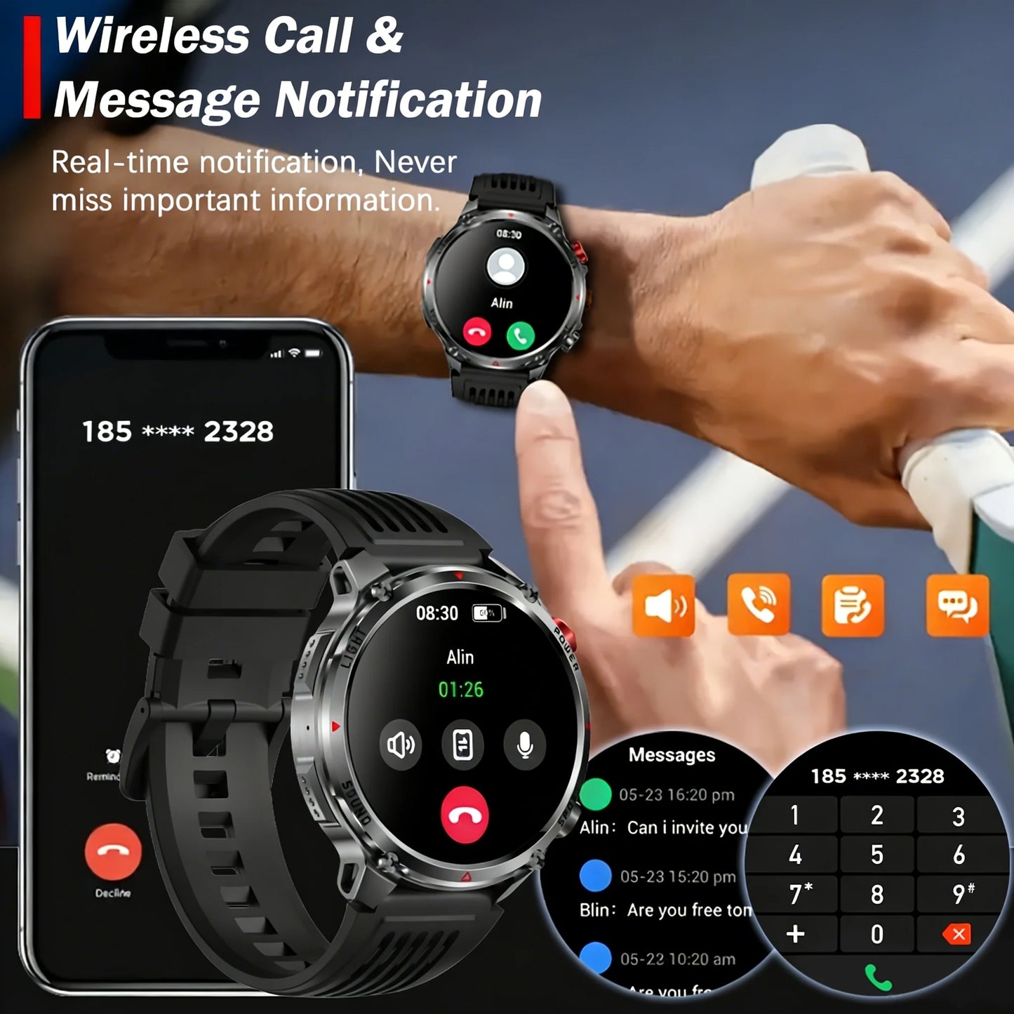 New T-Rex3 Ultra 1100mAh Battery Smart Watch GPS Track Compass IP69K Waterproof Sports tracker Outdoors Military Smartwatches