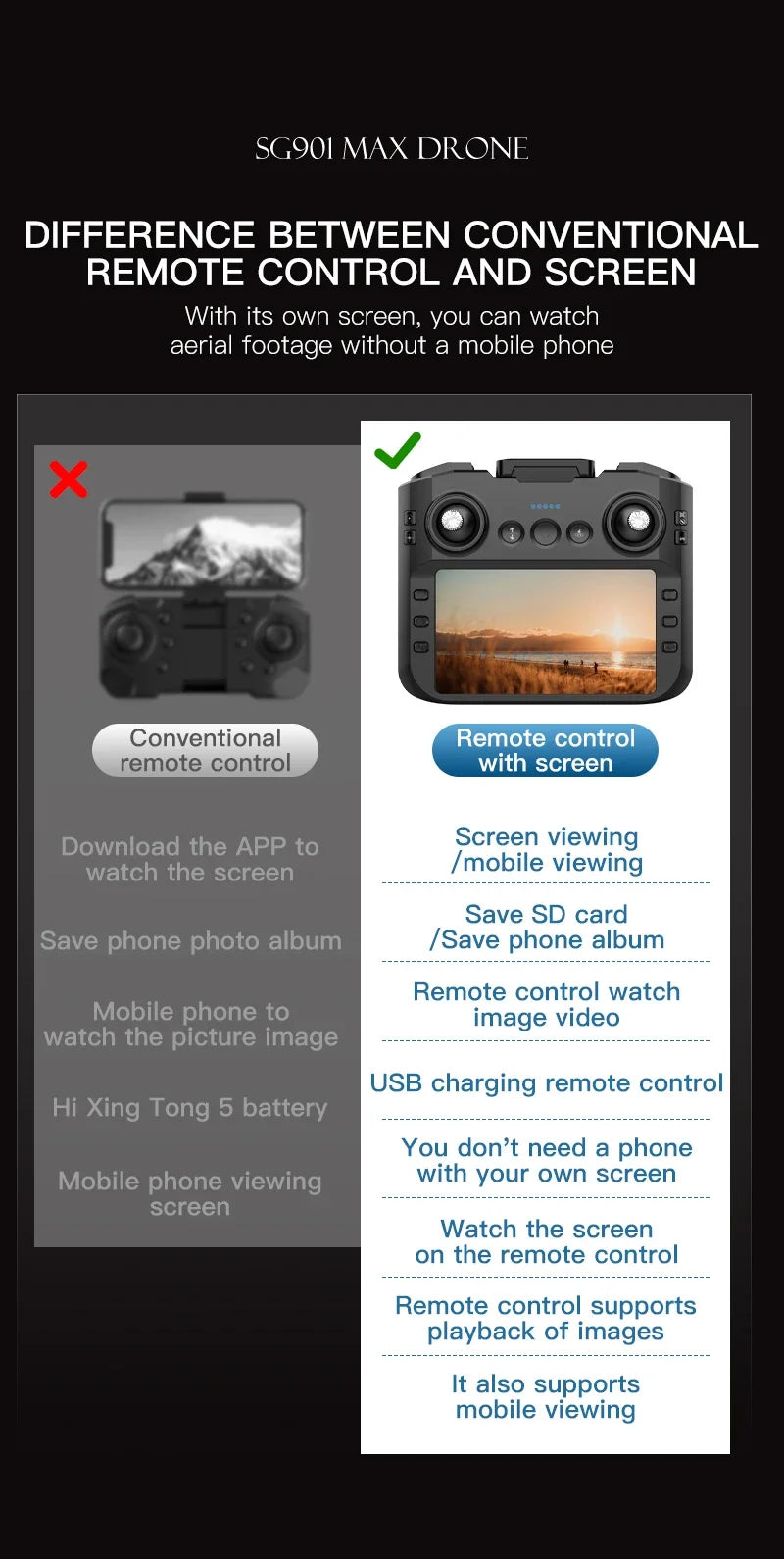 Lenovo SG901 MAX GPS Drone Professional 8K Aerial HD Avoiding Obstacle with Larger Screen Remote Control Folding Brushless Drone