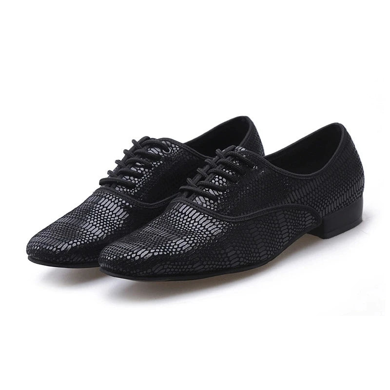 Breathable Tango Dance Shoes Men Latin Dance Shoes Snakeskin Sneakers Leather Jazz Modern Ballroom Dancing Sports Shoes Man