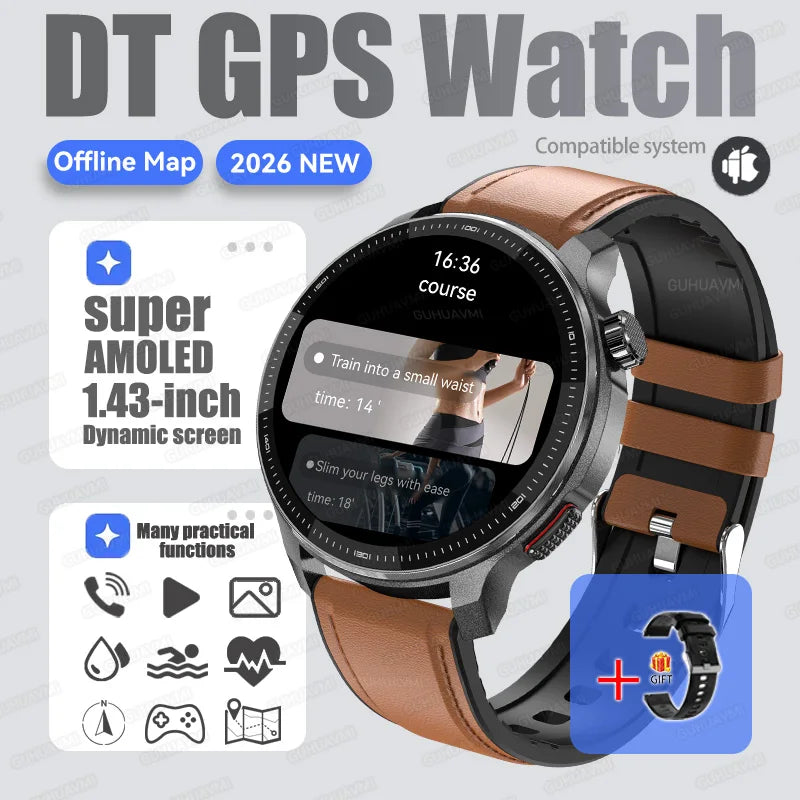 NEW 4G Memory GPS Offline Map Position Smart Watch Built-in App Market Game Compass Waterproof Swim Watches Sports Fashion Watch