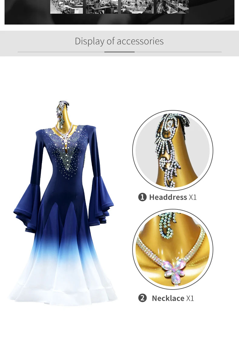 2026 Girls Prom Dancewear New Modern Dance Dress Waltz Competition Costume Wedding Party Suit Valsa Women Ballroom Stage Clothes
