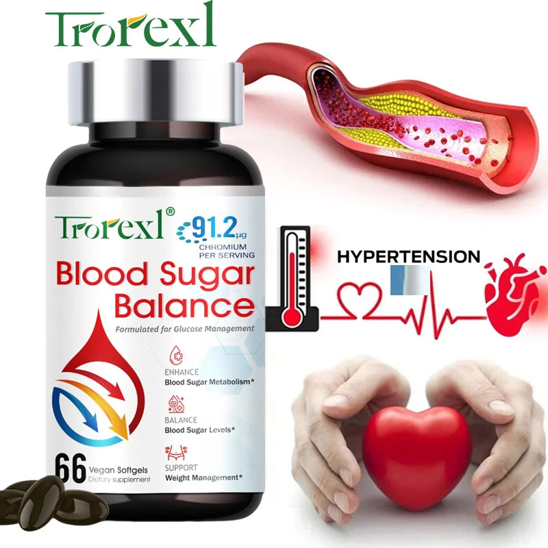 Diabetes Capsules for Heart&Cardiovascular Health Support Blood Sugar Balance Insulin Maintain Sugar Metabolism Blood Sugar Pill