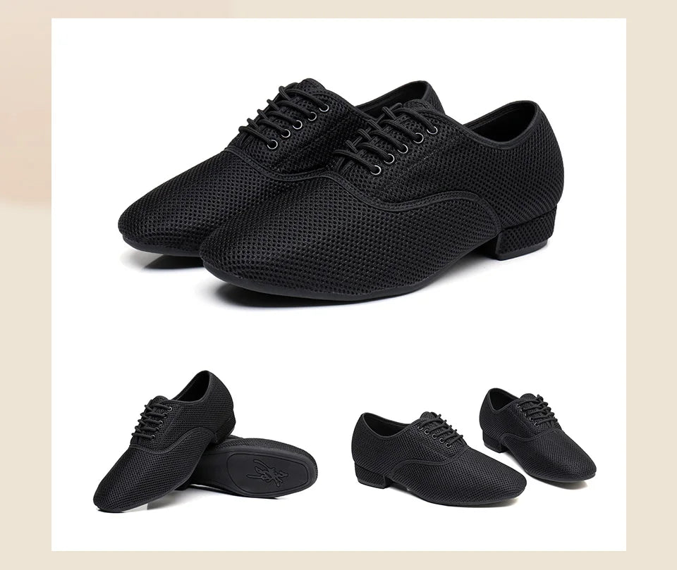 Men's Modern Jazz Sneaker for Men Boys Professional Black White Latin Salsa Shoes Plus Size Low Heel Tango Ballroom Dance Shoes