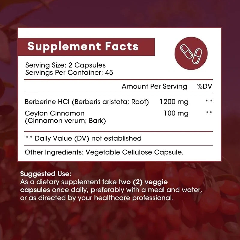 Top Factories Berberine Capsules 1200mg Natural Vegan Supports Heart Health Immune System Liver Health Digestion and Weight Loss