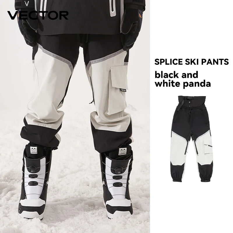 Winter Ski Pants Women Outdoor High Quality Windproof Waterproof Warm Snow Trousers Winter Ski Snowboarding Pants Splicing beam
