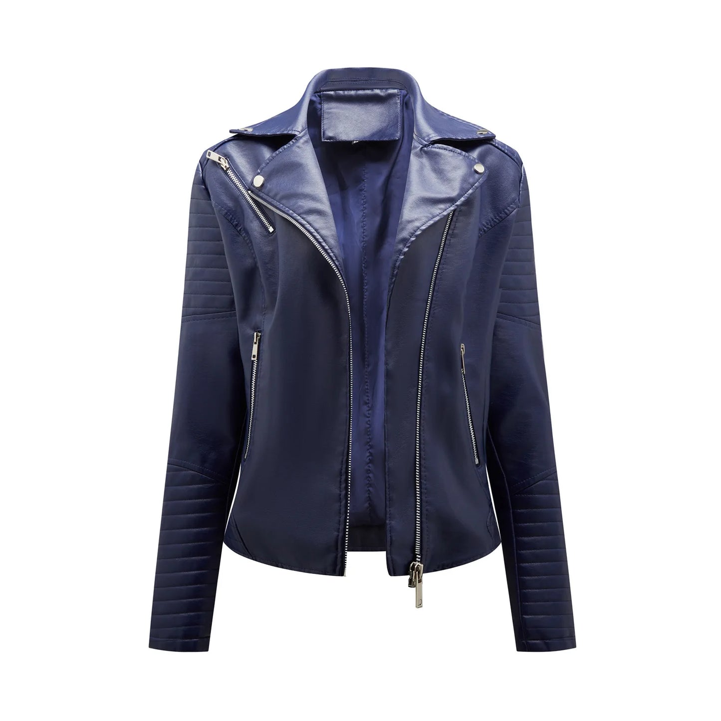 New Women Soft Motorcycle Faux Leather Jackets Ladies Long Sleeve Autumn Winter Biker Streetwear Coat
