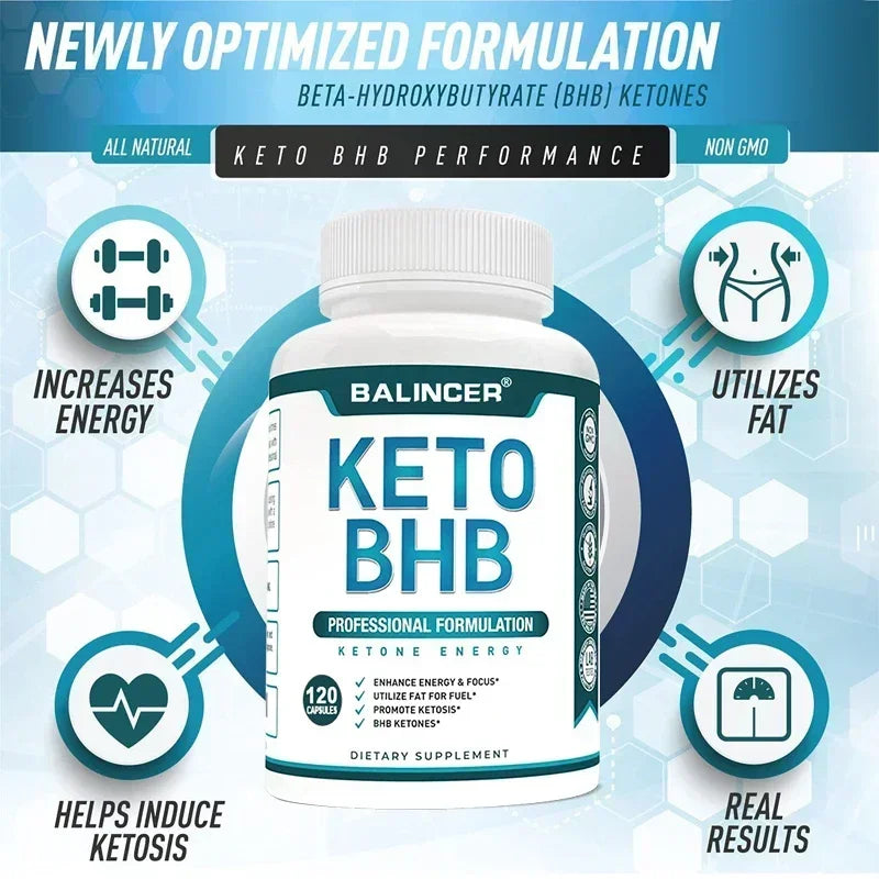 Balincer BHB Ketogenic Fat Burning Capsules Burn Belly Fat Muscle Growth Nutrition Diet Control Accelerate Metabolism