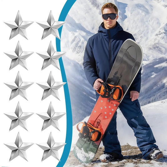 Snowboard Grip Pad 10 Pieces Snow Sport Equipment Pentagram Studs Snowboard Grip Pad for Women Men Adults Teens Beginners