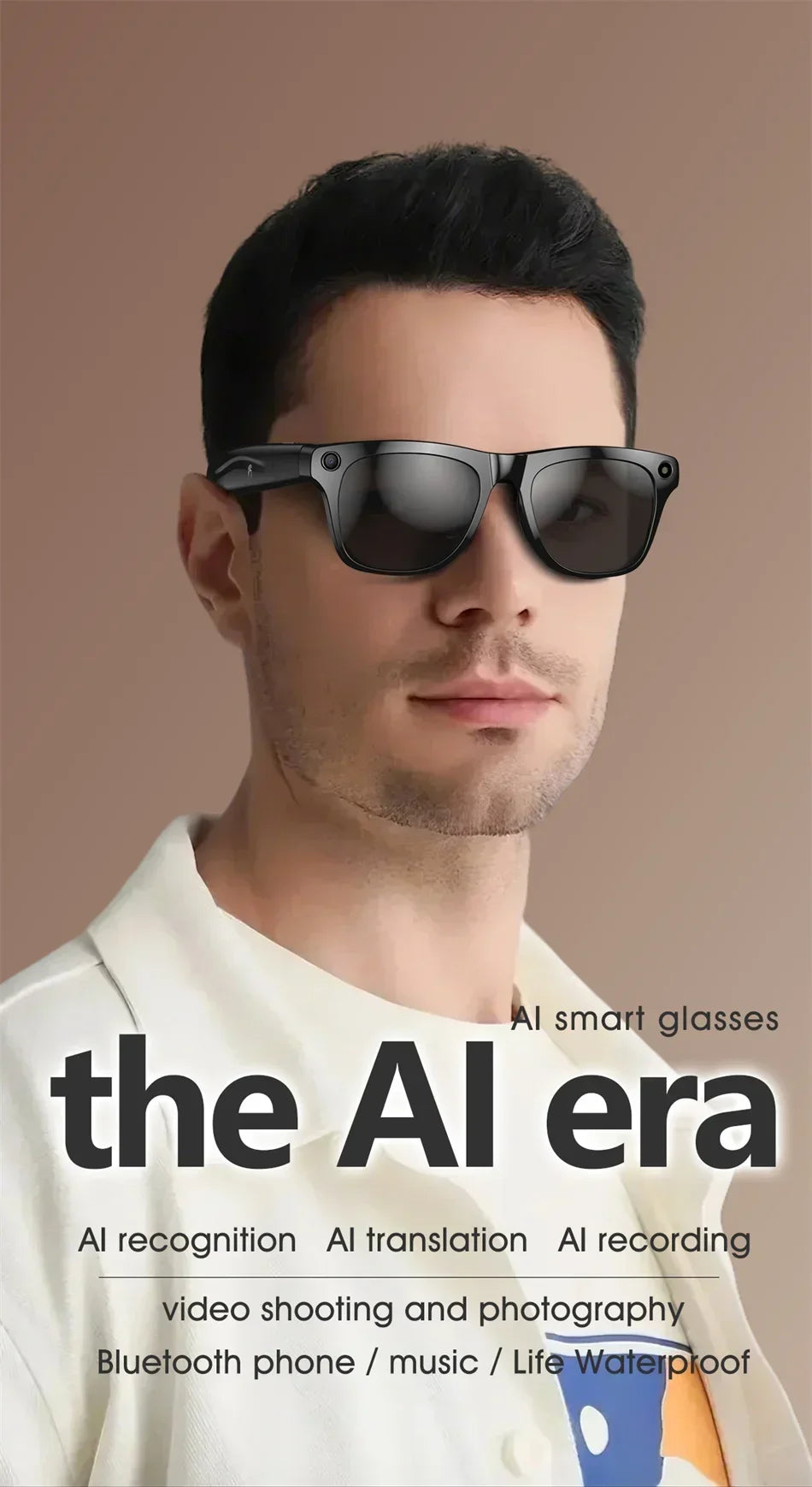 ViVO 8K AI Glasses 1200MP HD Camera Bluetooth Call Chat GPT Voice Assistant Music Player Translate Smart Sunglasses New