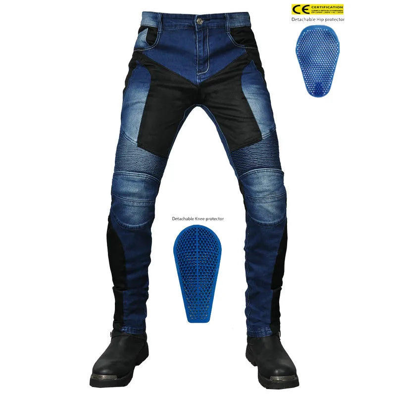 2024 New PK719 Upgrade Model Motorcycle Summer Riding Jeans With Breathable Net Knight CECertification Equipment Anti-fall Pants