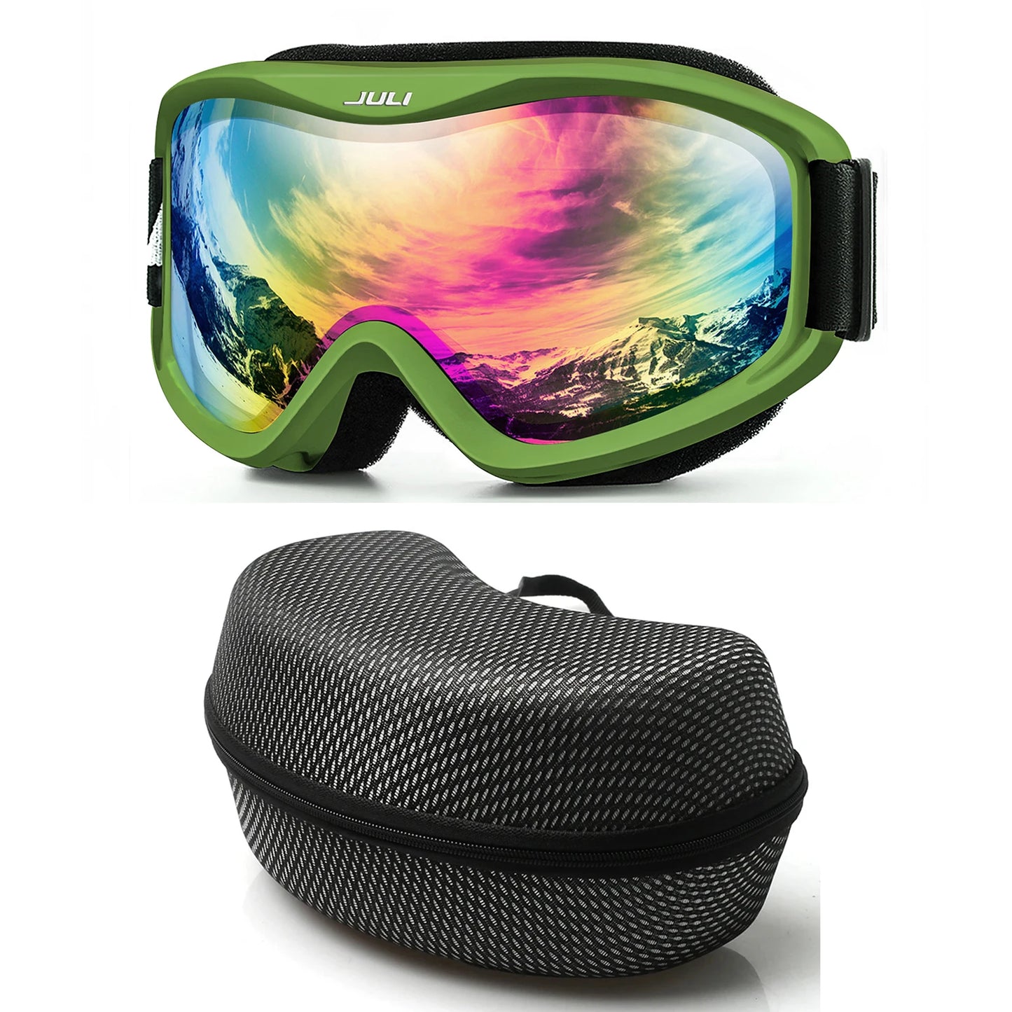 MAXJULI Professional Ski Goggles Double Layer Anti-Fog UV400 Lens Snowboarding Snow Winter Sports Goggles for Men Women BBS