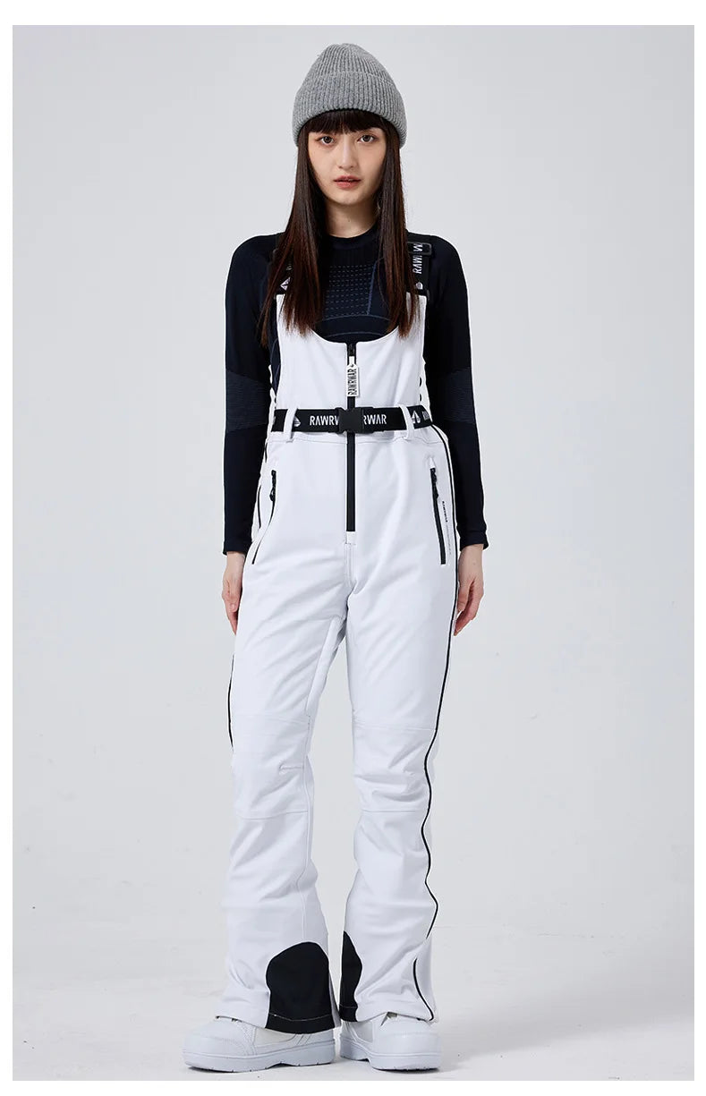 MUTUSNOW Winter Breathable Women's Ski Strap Pants Windproof Waterproof Snowboarding Trousers Outdoor Female Slim Ski Pants
