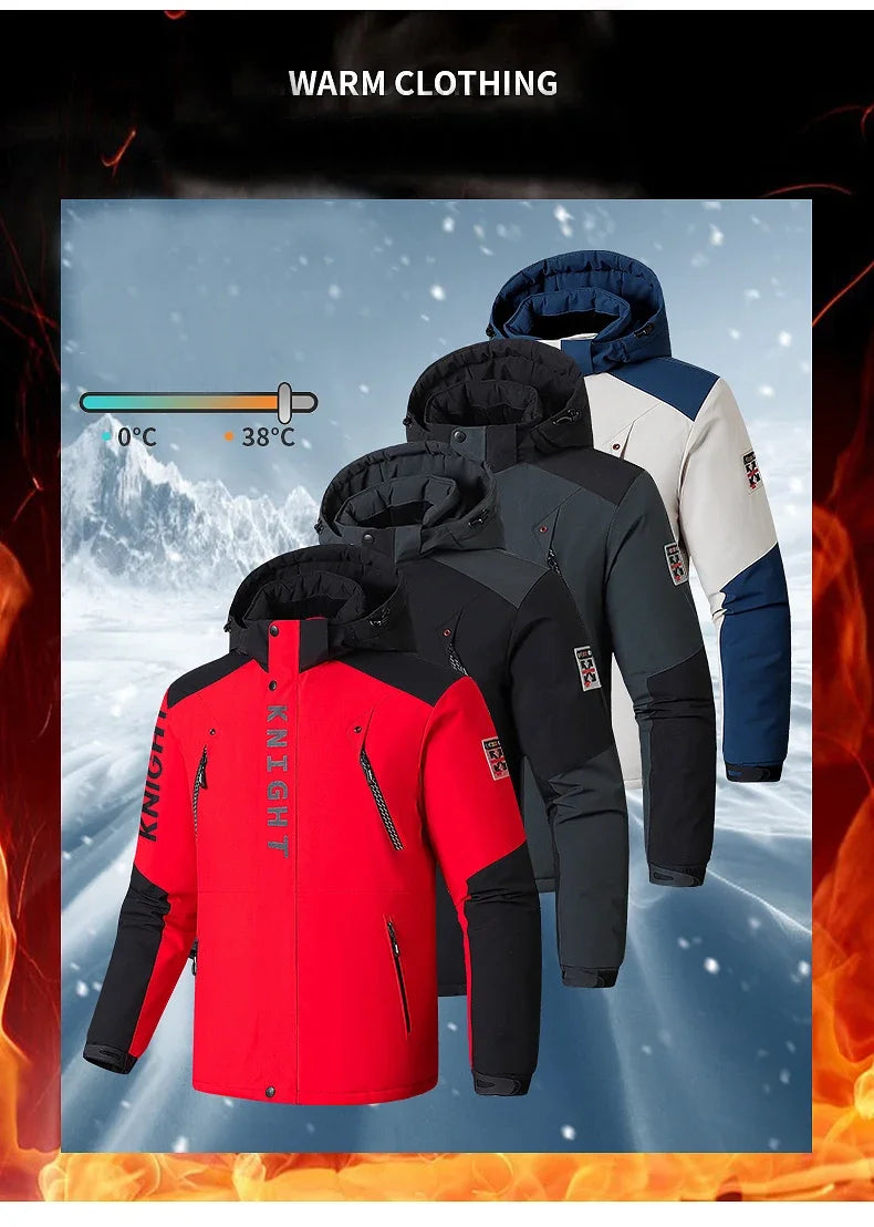 Winter Ski Suit Men Snow Parkas Super Warm Windproof Outdoor Sports Skiing Fleece Jackets and Pants Male Snowboard Wear Overalls