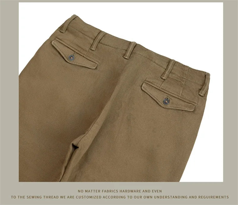 Red Tornado 11.5oz Cotton Twill Chino Garment Dyeing Vintage American Workwear Men's Pants Straight Leg