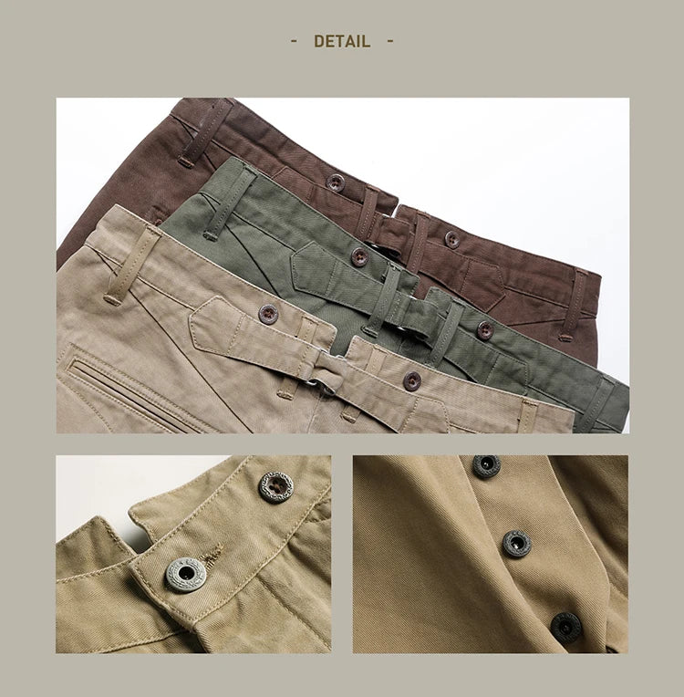 Red Tornado Chino Pants Retro Style Men's Cinch Back Casual Trousers Straight Fit