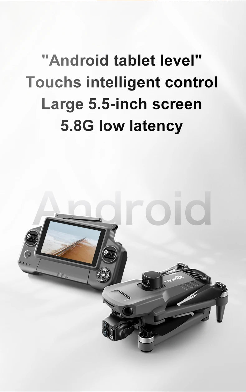 New D12 GPS Drone 3-Axis Gimbal With Touch Screen Profesional 8K HD Camera FPV Obstacle Avoidance Brushless Dron Toy For Adult