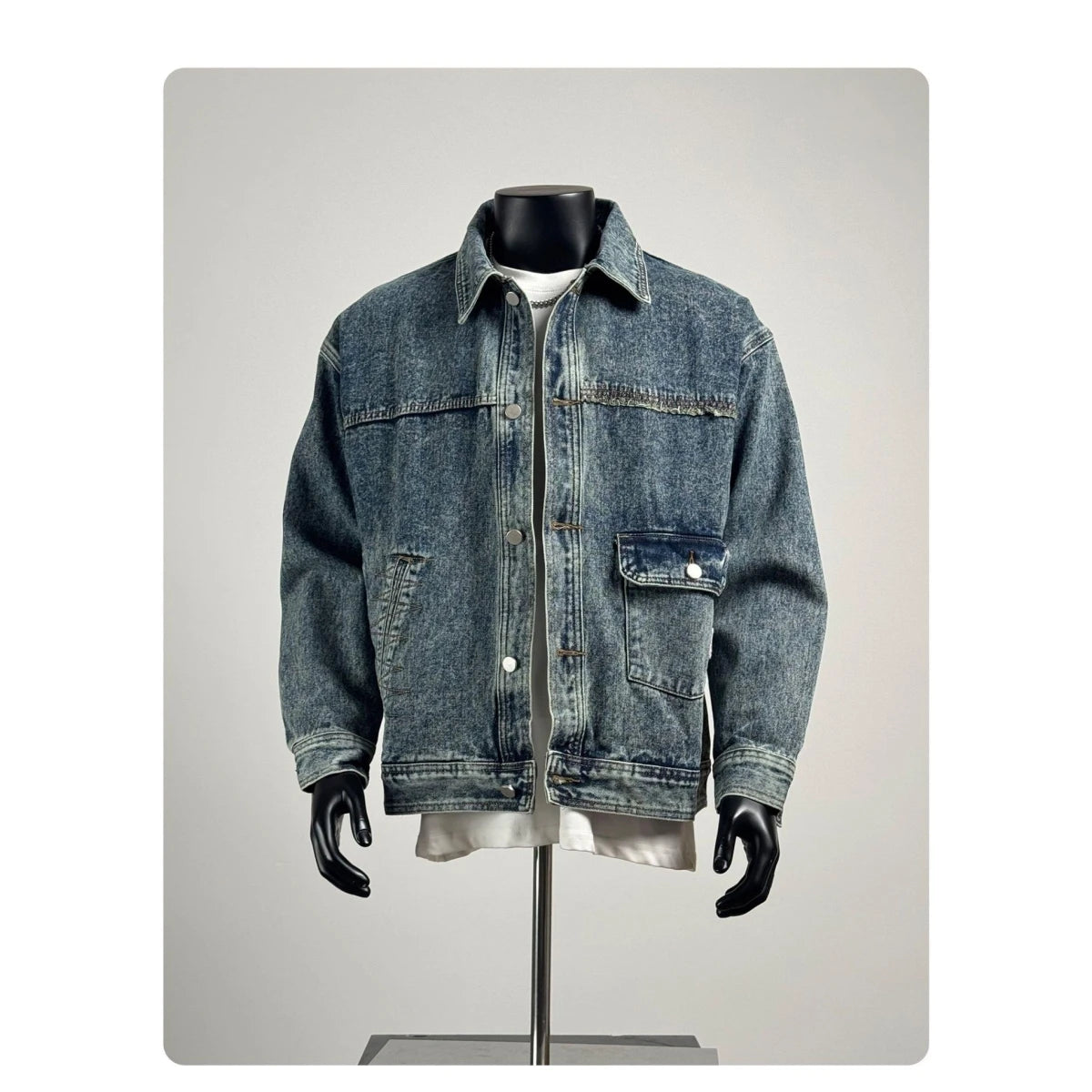 Loose Casual Men's Denim Jaet Spring Autumn New Sle Trendy Outerwear Workwear Classic Waed Cotton Polyester Blend
