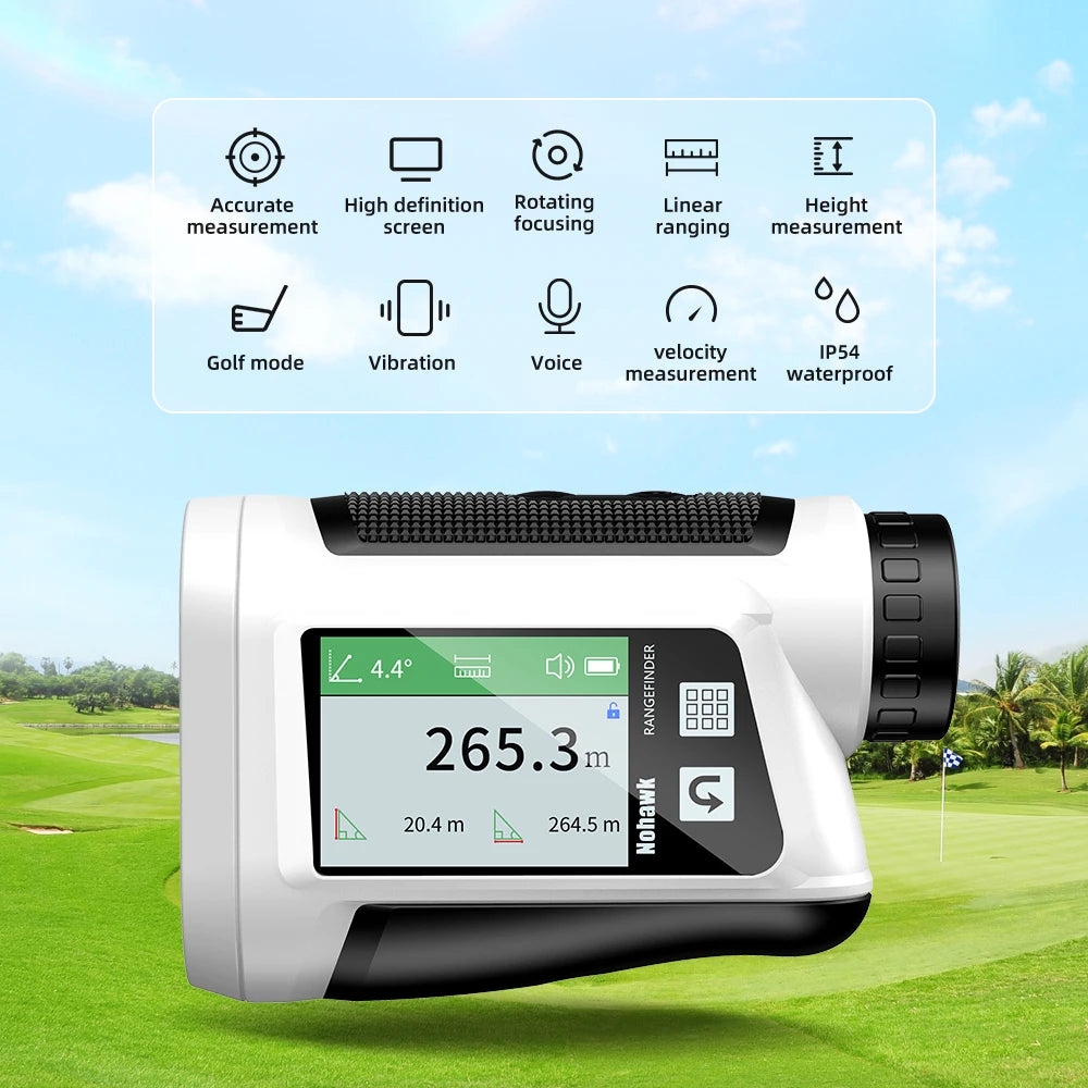 Golf Rangefinder with Slope Laser Range Finder with Touch Screen Flag Locking Vibration Ideal Golf Accessories for Golfers