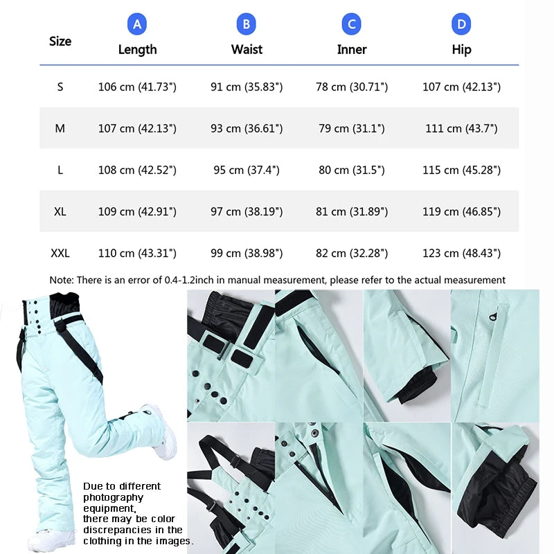 New Winter Ski Pants Men Outdoor Windproof Waterproof Warm Work Pants Women Single Board Breathable Loose Sports Snow Pants
