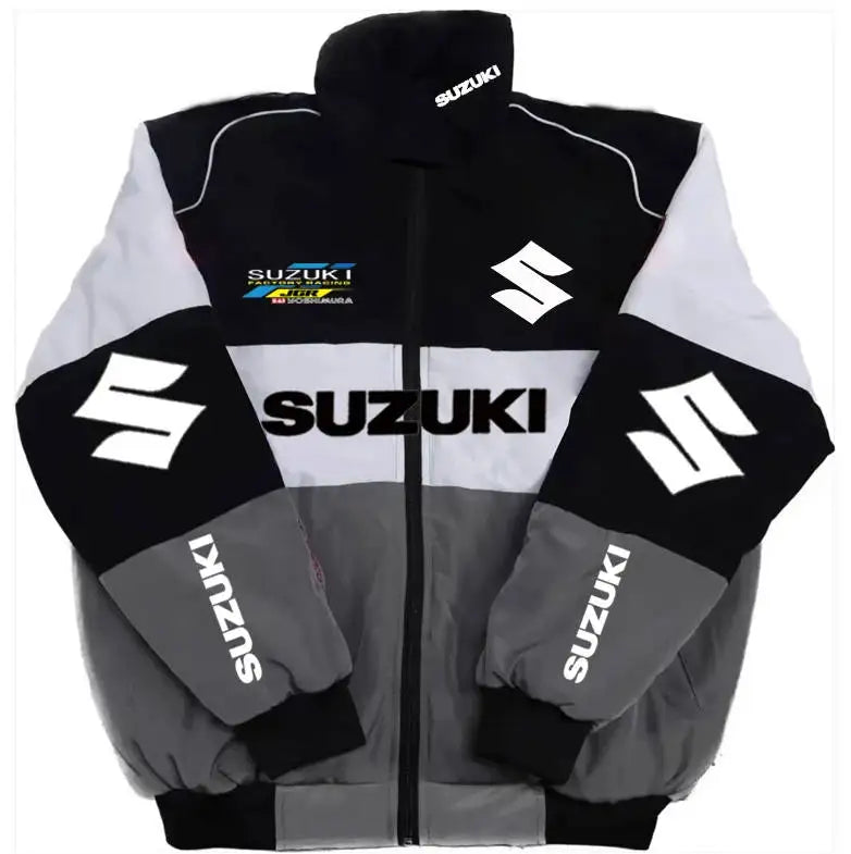 Suzuki Autumn/Winter 2025 Stand-Up Collar Jacket For Men, Sports Motorcycle Jacket, Warm Cotton-Padded Jacket, Windproof Coat