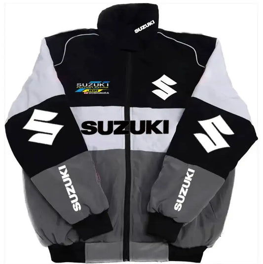 Suzuki Autumn/Winter 2025 Stand-Up Collar Jacket For Men, Sports Motorcycle Jacket, Warm Cotton-Padded Jacket, Windproof Coat
