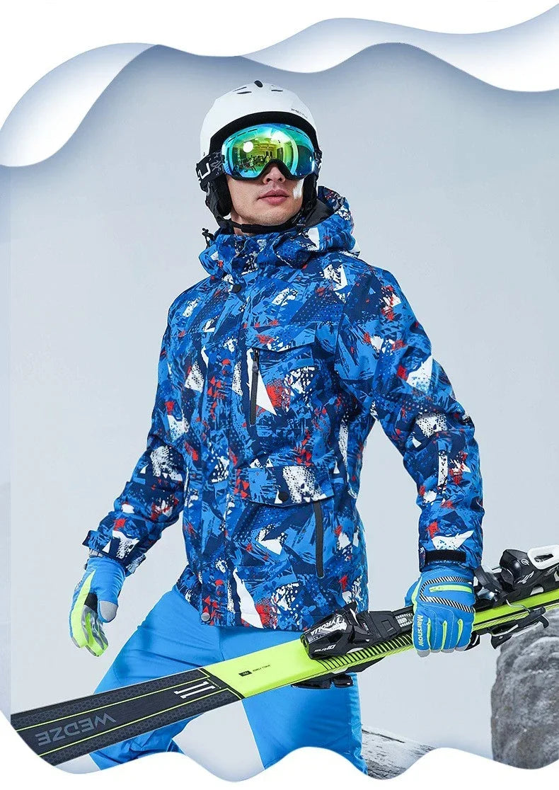 High Quality Men's Winter Waterproof Snowboard Jacket Pants Set Male Breathable Windbreak for Adults Ski Suits
