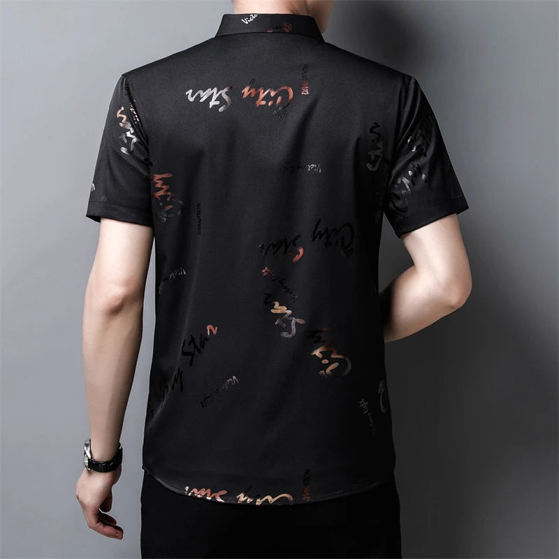 Men's Business Casual Short Sleeve Shirt New No Iron Wrinkle Resistant Top Easy Care Comfortable Fit for Office And Work
