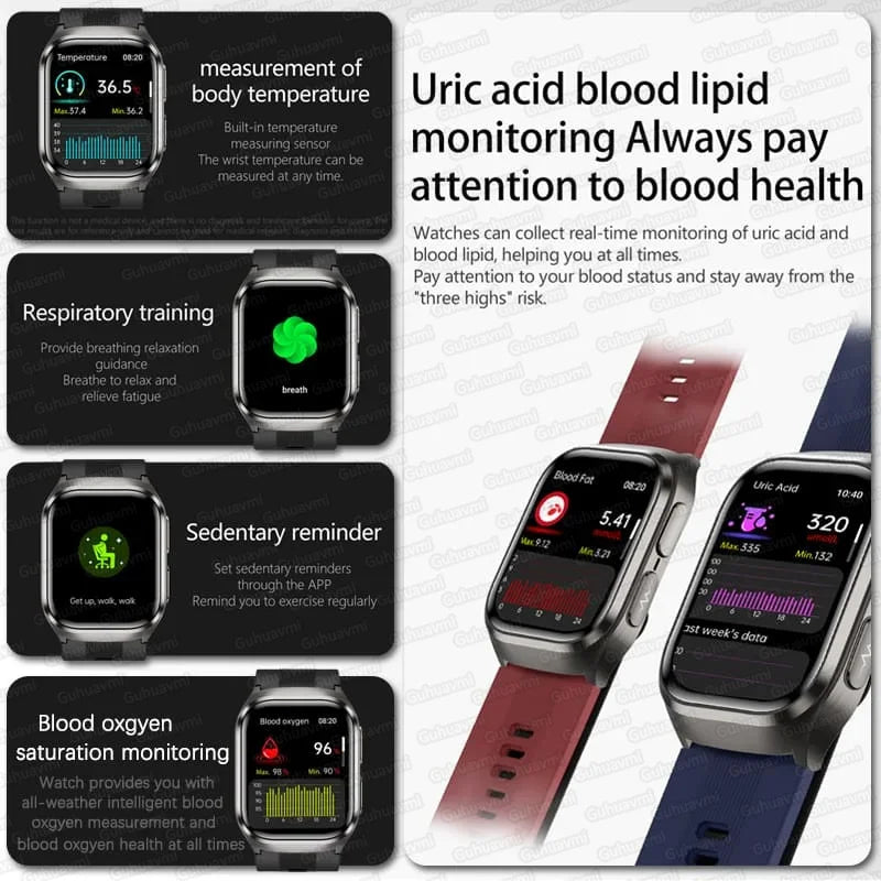2026New Air Pump Airbag True Blood Pressure Smartwatch MultiDimensional Health Monitoring Micro Physical Examination Smart Watch