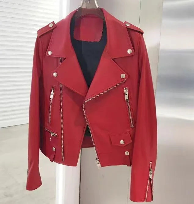 2026 Men's Lapel Oblique Zipper PU Locomotive Leather Jacket, Autumn, New Casual Versatile Slim Fit, Leather Jacket