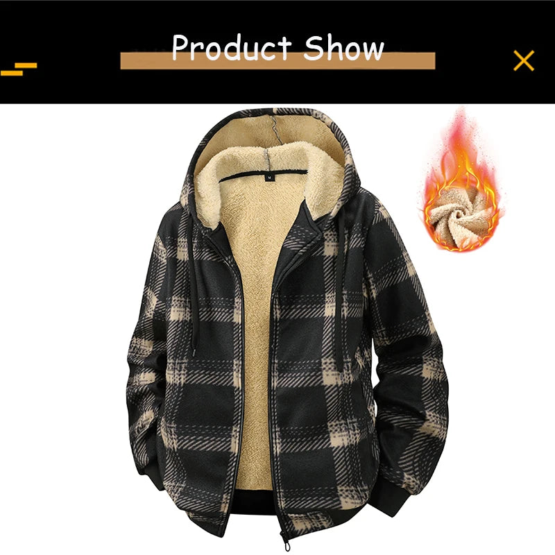 Spring Autumn Men Outdoor Leisure Windbreak Hooded Jacket Men Fleece Warm Solid Color Fashion Brand Jacket Coat Male Clothing