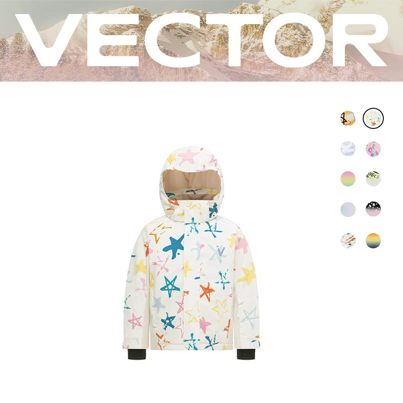 VECTOR Ski Professional Children's Ski Jacket Warm Waterproof Boys Girls Outdoor Skiing Snowboarding Winter Ski Kids