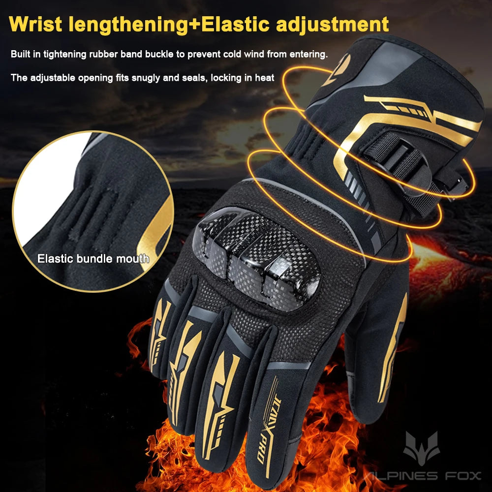 2025 Winter Men Motorcycle Gloves Women Waterproof Warm Moto Guantes Touch Screen Motorbike Riding Glove Carbon Fiber Protective