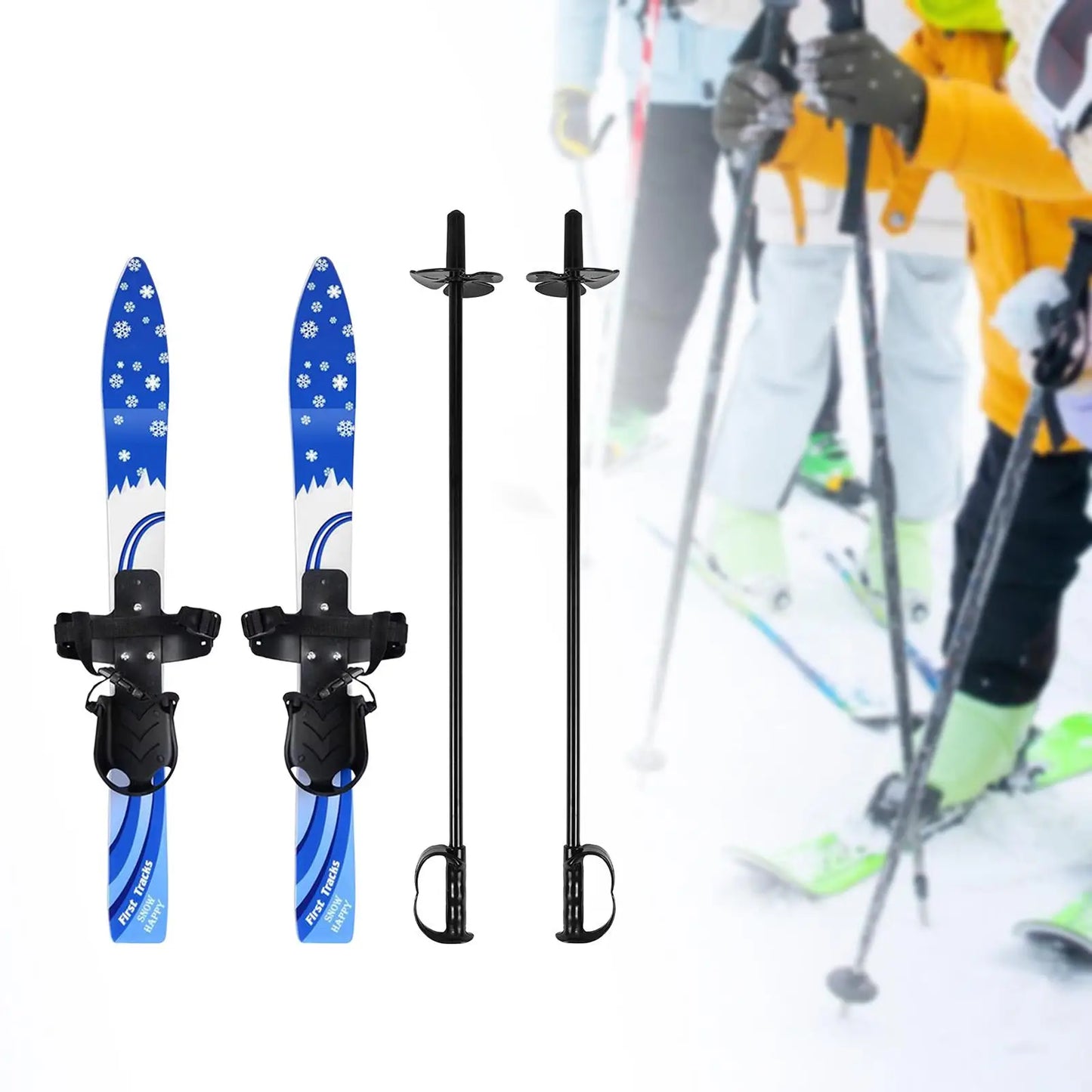Snowblades Short Skis with Ski Poles with Bindings Snowboard Ski Board Sporting