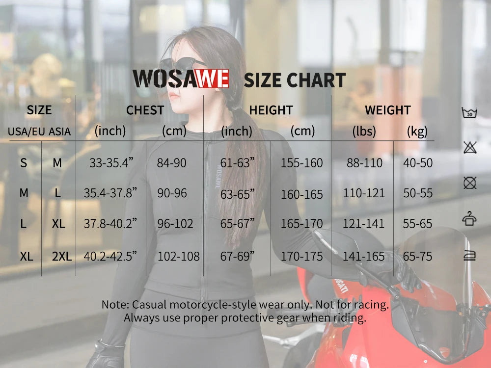 WOSAWE Women Motorcycle Jacket Lady Full Body Armor Set CE Certified Summer Riding Safety Jacket Pants Built-in Protective Pads