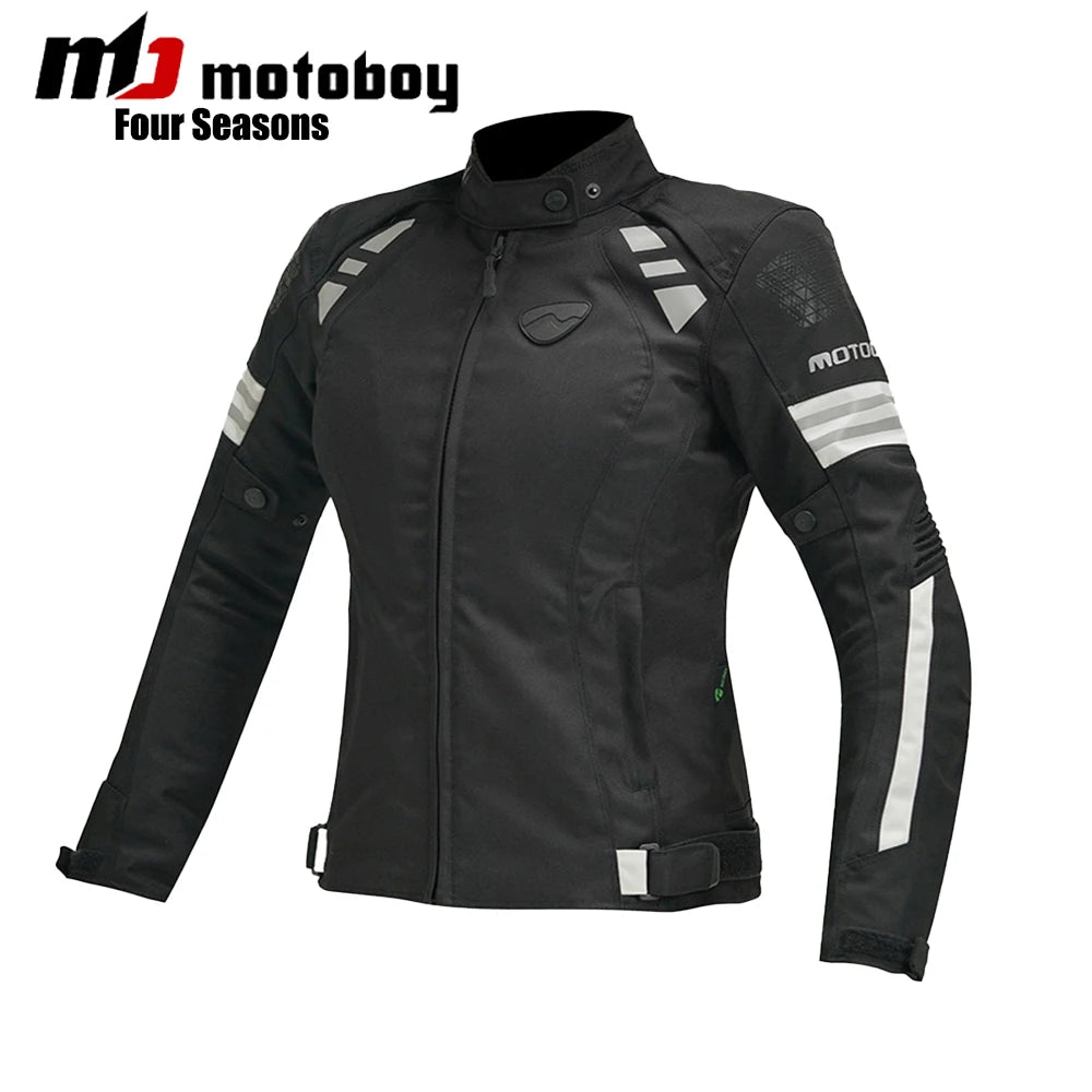 Women Motorcycle Jacket Four Seasons Breathable Lightweight Mesh Cycling Moto Jacket Protector Motocross Suit CE Protective
