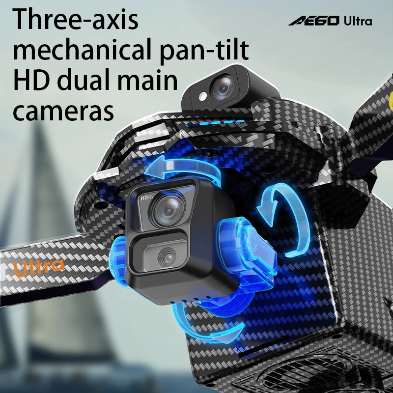 AE60 Ultra GPS Drone Profesional 8K HD Camera 3-axis gimbal Aerial Photography 12KM Obstacle Avoidance FPV Airdrop Fishing Drone