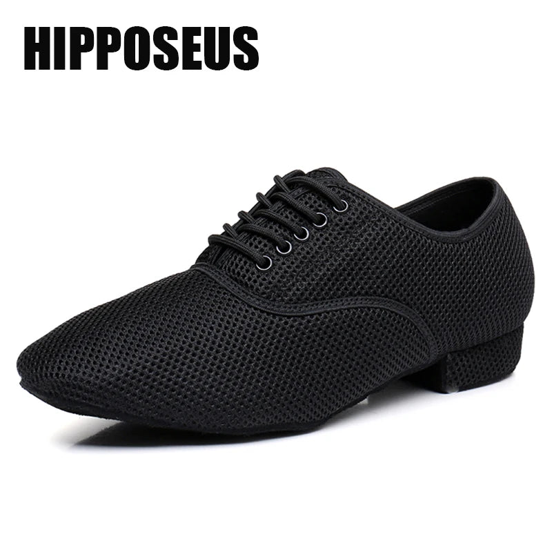 Men's Modern Jazz Sneaker for Men Boys Professional Black White Latin Salsa Shoes Plus Size Low Heel Tango Ballroom Dance Shoes