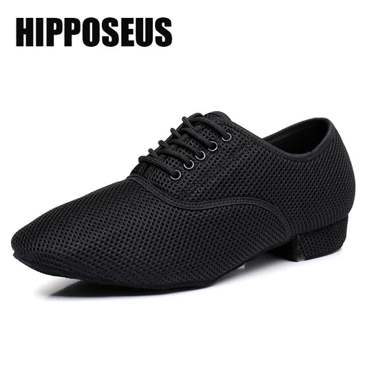 Men's Modern Jazz Sneaker for Men Boys Professional Black White Latin Salsa Shoes Plus Size Low Heel Tango Ballroom Dance Shoes