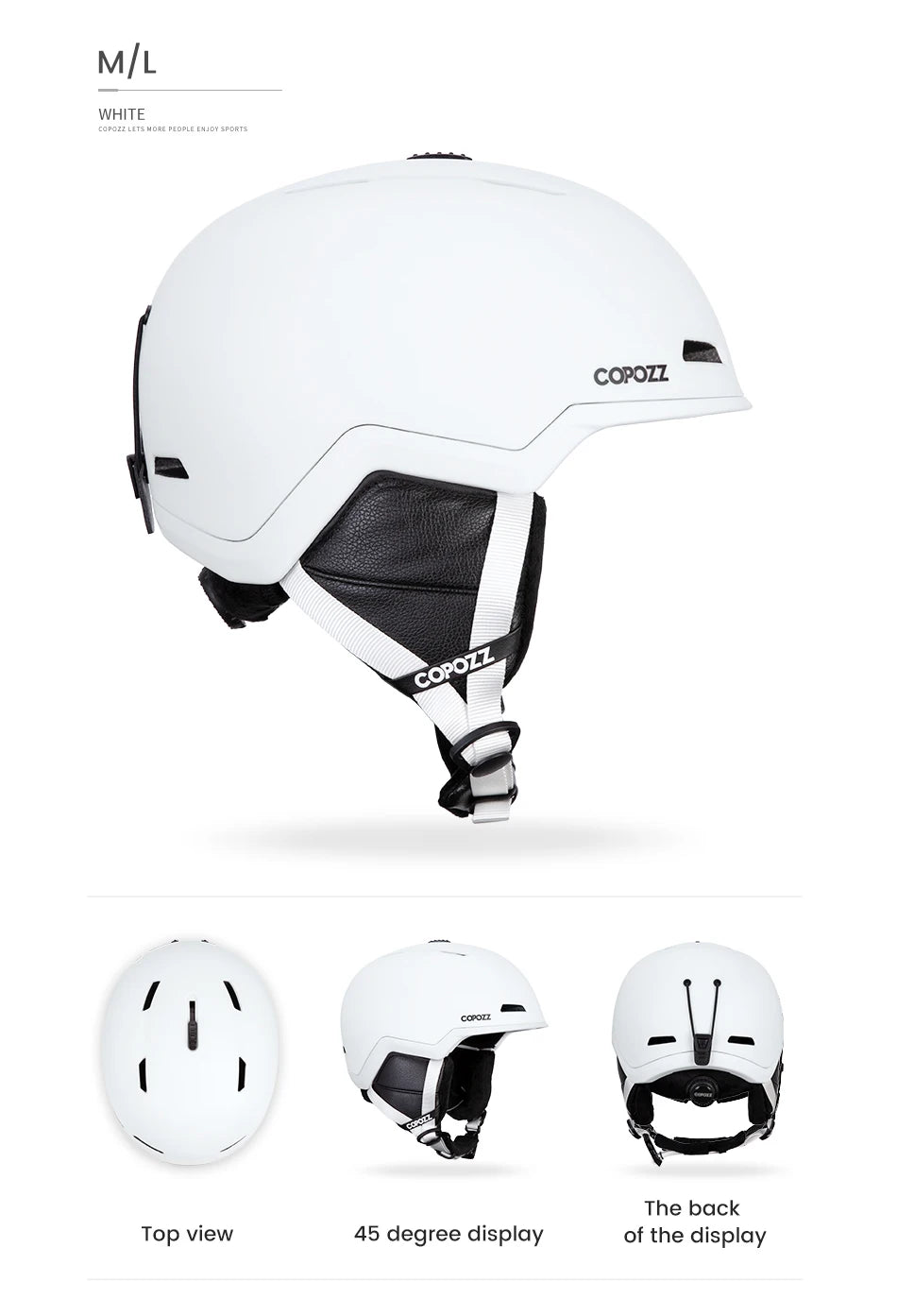 COPOZZ Ski Helmet Half-covered Anti-impact Skiing Helmet For Adult Men Women Ski Skateboard Snowboard Safety Helmet Female Male